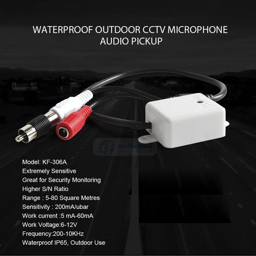 Audio Pick Up CCTV Mini Audio Microphone MIC Extremely Sensitive Waterproof IP65 Outdoor Use FOR The PTZ Speed Dome IP Camera