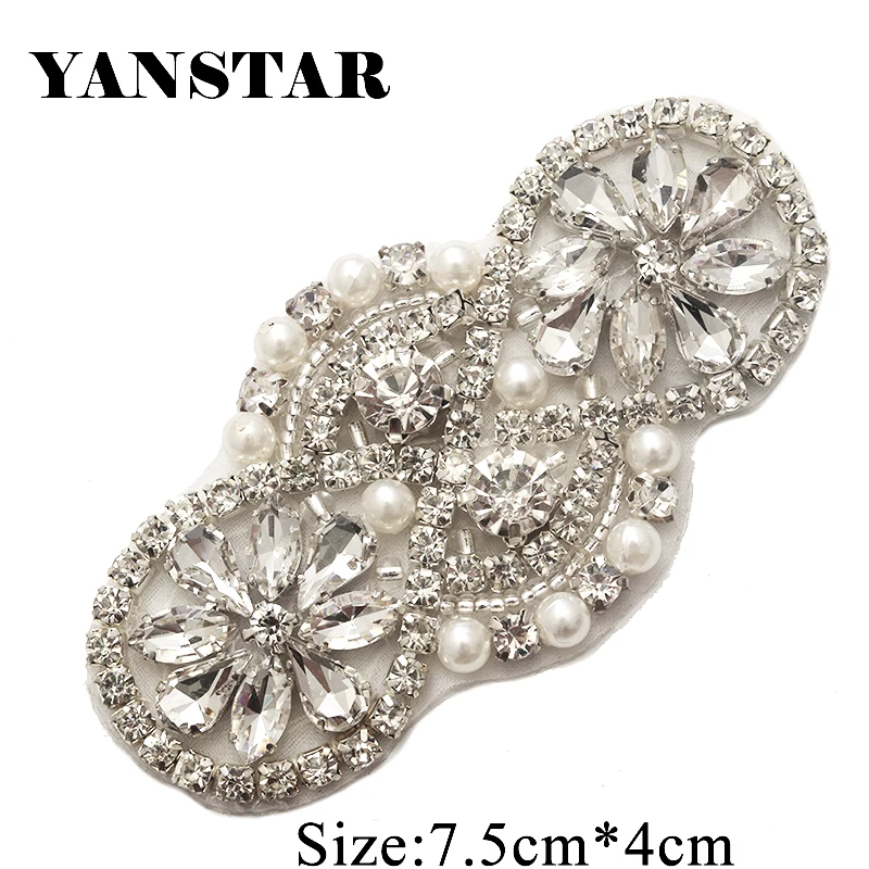 

YANSTAR 30PCS Wholesale Bridal Sash Rhinestone Applique With Beads On Wedding Dress For Bridal Gown Sash YS931