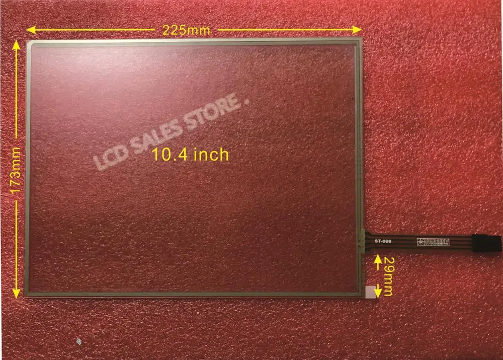 Tela touch g104vn01 v1 com 4 fios e vidro embutido, 10.4 polegadas