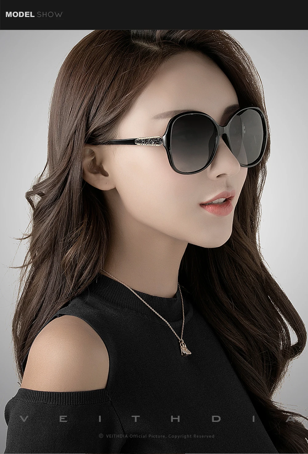 Veithdia retro mode sonnenbrille polarisiert uv400 luxus damen vintage designer frauen sonnenbrillen brillen für frauen v3025 – Detail 3