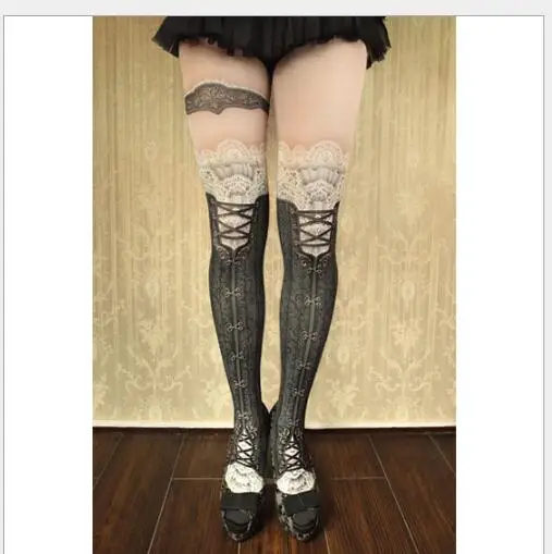 3pcs/lot! Hot sales! New Fashion Women Vintage Pantyhose Lolita Printed Pantyhose Wholesales