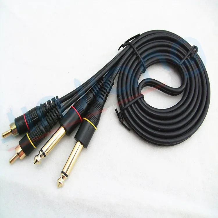 Double 6.5/6.3 turn double lotus double 6.35 turn 2 rca cable lines to the audio signal amplifier Signal lines 1.5M 4.8ft