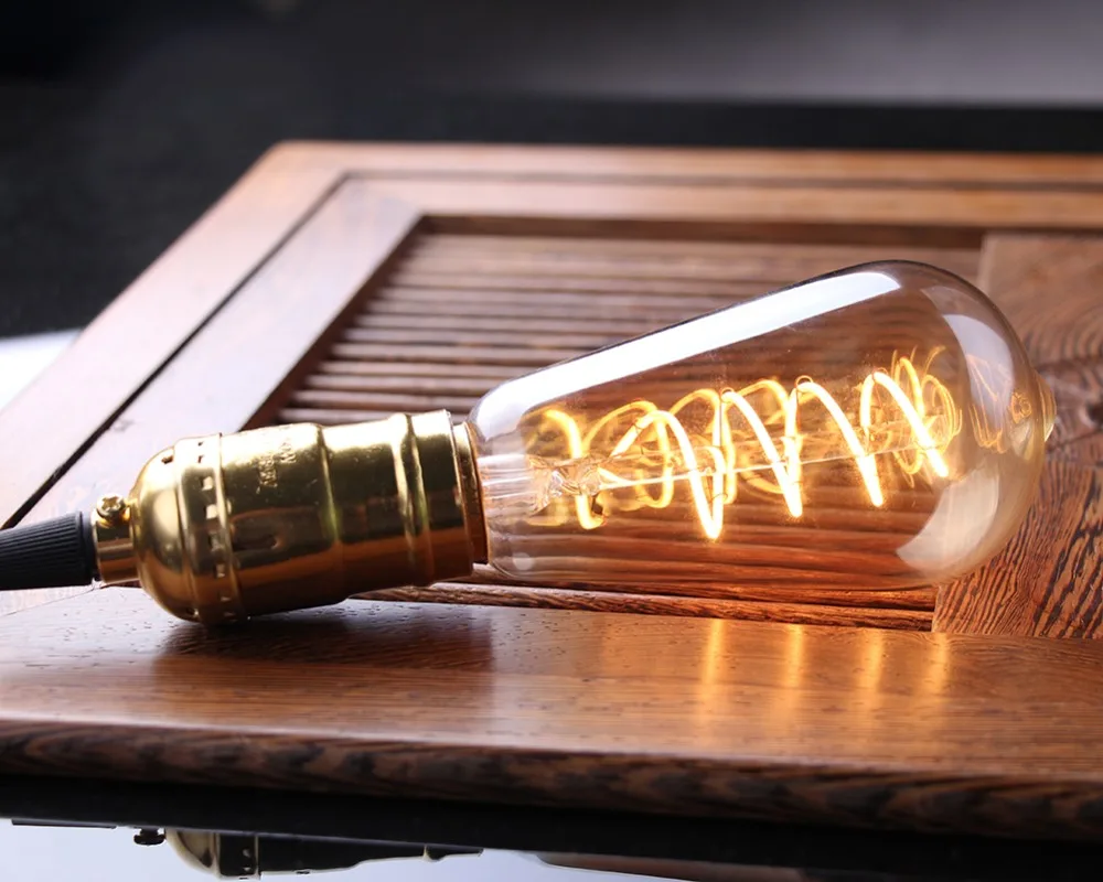 ST64 E27 LED Bulb 3W Dimmable Edison Soft Filament Led lamp Super warm 2200K E26 110V Decorative Lighting for Home Patio Party
