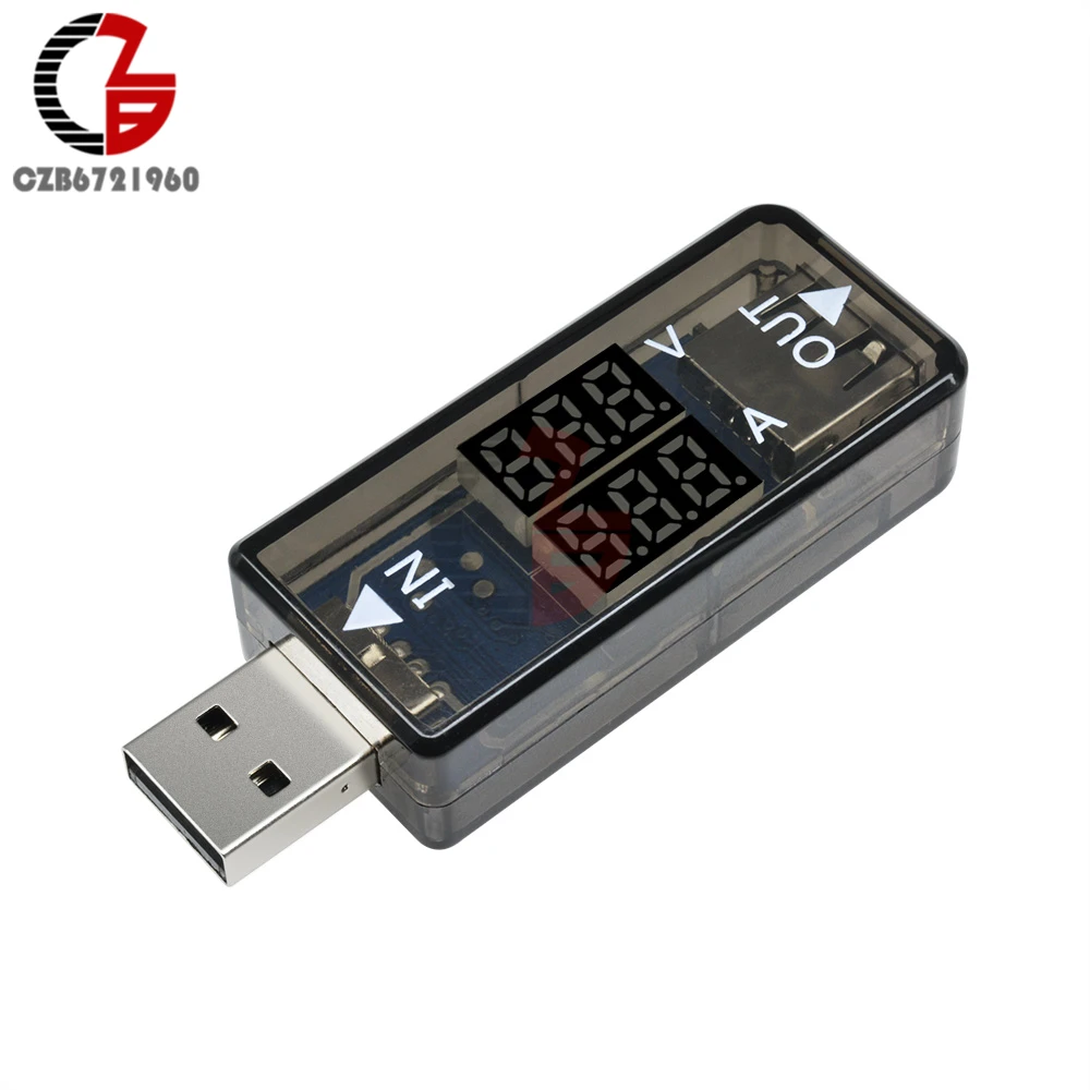 Red Blue Dual Display USB Tester 5V 12V Digital Voltmeter Ammeter Car Voltage Meter Detector Monitor Power Bank Charger Doctor