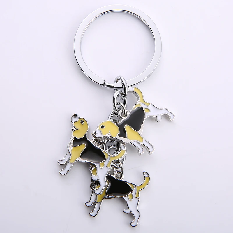 English Foxhound Sharpei charm metal dog pendant car key ring men women key chains Holder Gift Jewelry Key Chains