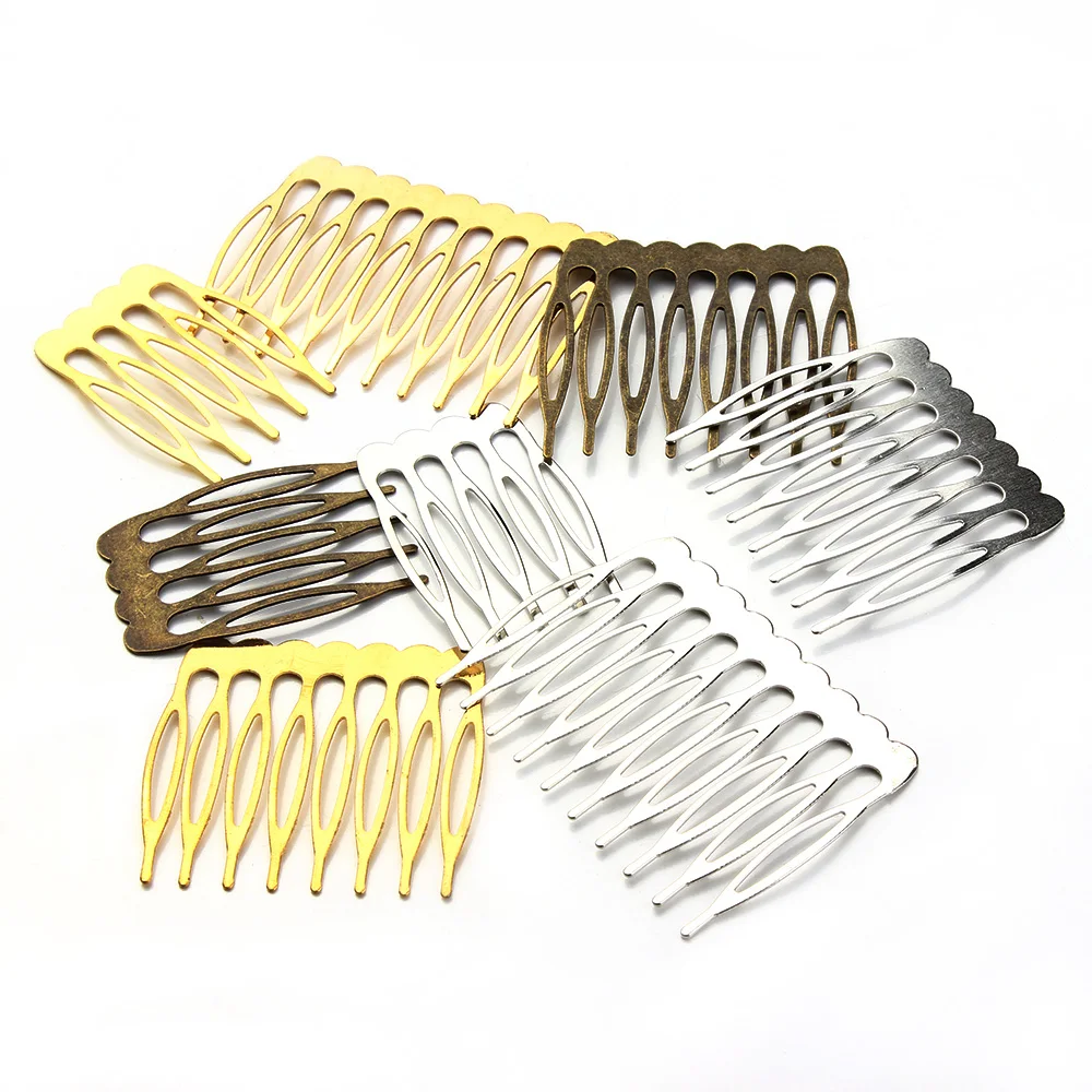 10pcs/lot 5/8/10 Teeth Metal Hair Comb Clips Claw Hairpins Hair Clips DIY Jewelry Findings For Women Wedding Hair Supplies