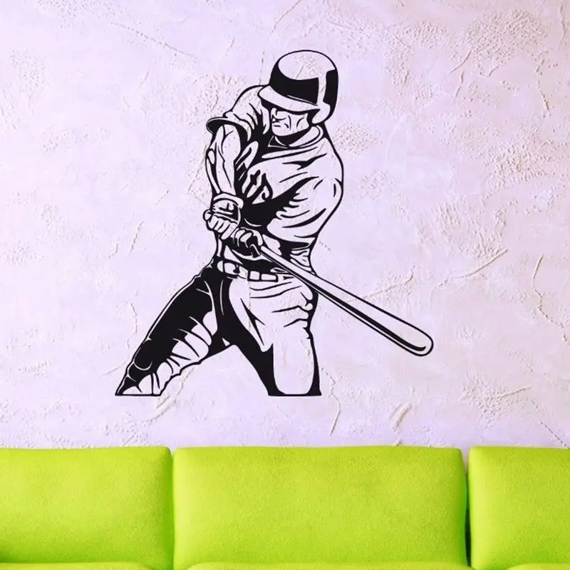 Baseball Car Batsman Windows Sticker Name Sports Decal Posters Vinyl Wall Decals Parede Decor Mural Baseball Sticker