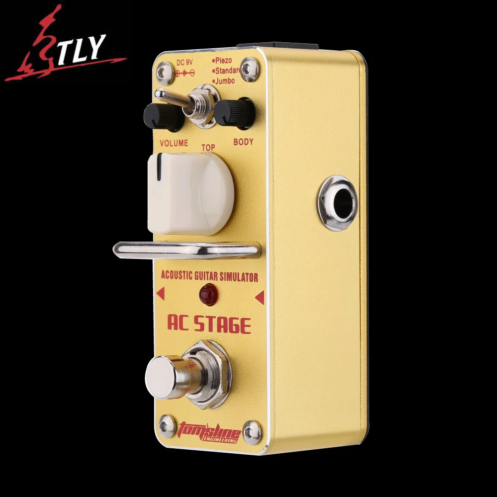 AROMA AAS-3 True Bypass Mini Single Electric Guitar Effect Pedal AC Stage Acoustic Guitar Simulator