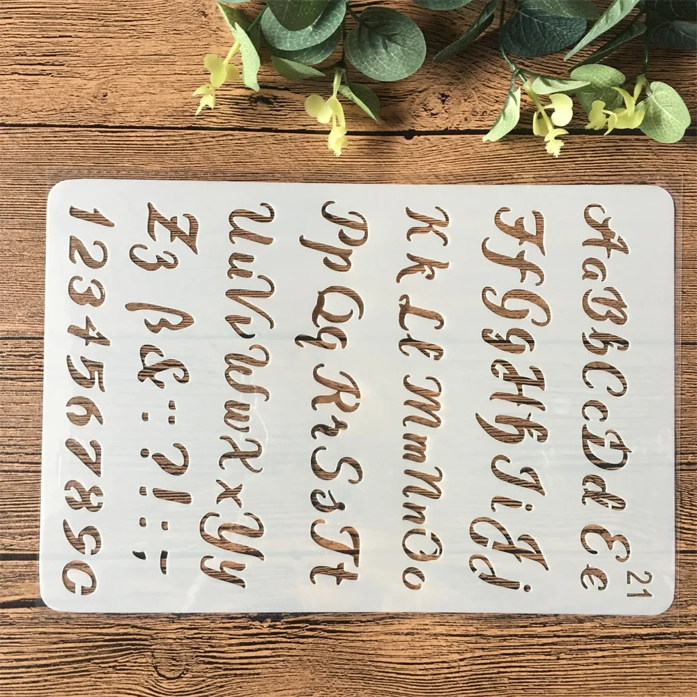 26cm litery alfabetu DIY Craft Layering szablony malowanie Scrapbooking tłoczenie szablony do albumu karta papierowa szablon