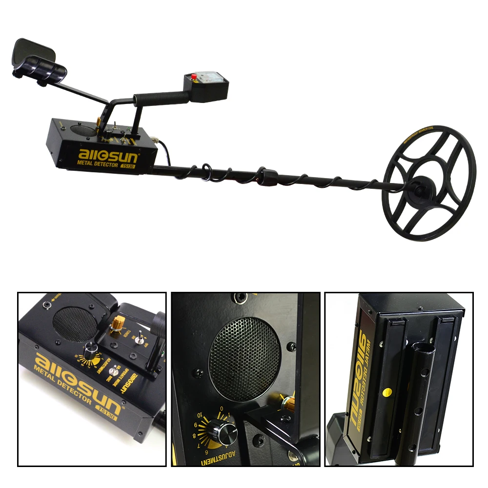 ALLOSUN TS130 Metal Detector Underground with iron box Gold Metal Detector Treasure Hunter