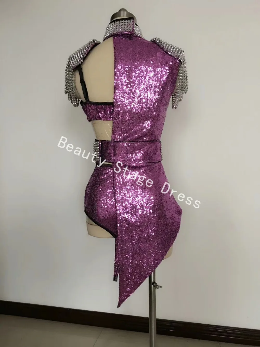 Luxury Clubwear Sequins Belt Jacket Sexy Bright Rhinestone Bra Short Crystal Design Female Singer Nightclub Dress Bra Costume