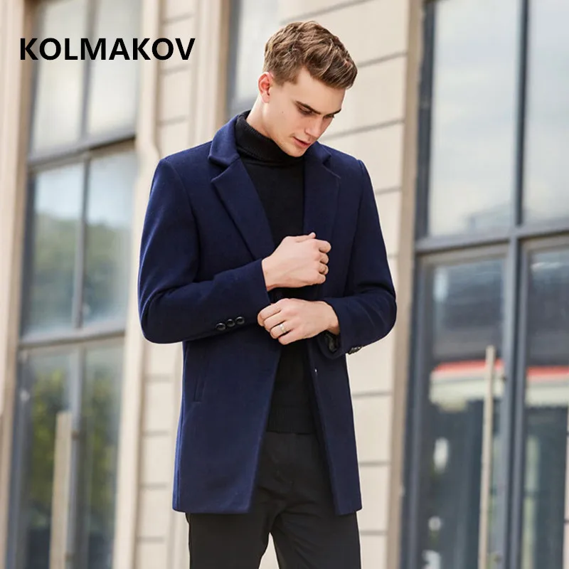 2022 New style Men's Woolen Coats Winter Casual Overcoat Mens high quality Thick Fashion Classic Business trench coat men