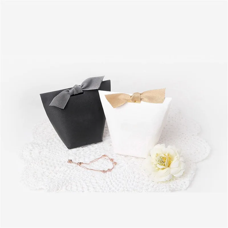 

MERCI BEAUCOUP White Color Wedding Gift Boxes Paper Cake Box Baby Shower Favor Boxes creative Candy Box With Ribbon 100pcs