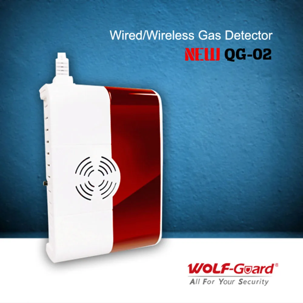 Wolf-Guard Wireless Combustible Gas Leak Detector Wireless Home Alarm Security System City Gas/LPG/LNG EU Plug