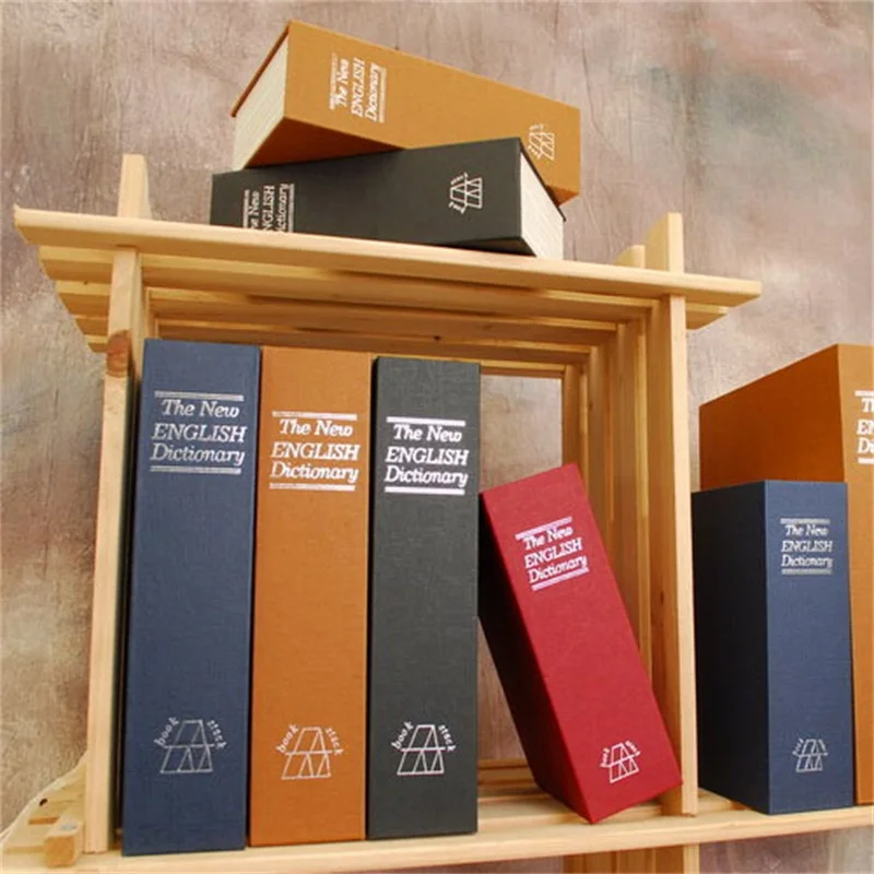 Size M 4/Color Password Hidden Box Security Home Office Jewelry Phone Safe Box English Dictionary Strongbox Steel