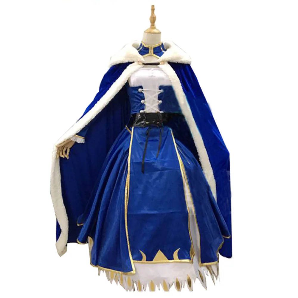 2017 Saber Cosplay Costume Artoria Pendragon Saber Cosplay Fate Stay Night UBW Fate Zero Sword Cosplay Costume With Cloak