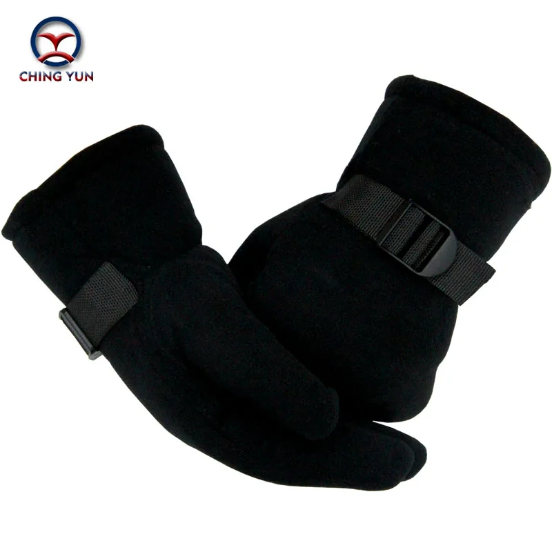 

men gloves winter polar fleece black thick cotton mittens outdoor activities soft warm adjustable wrist fleece liningArm sleeve