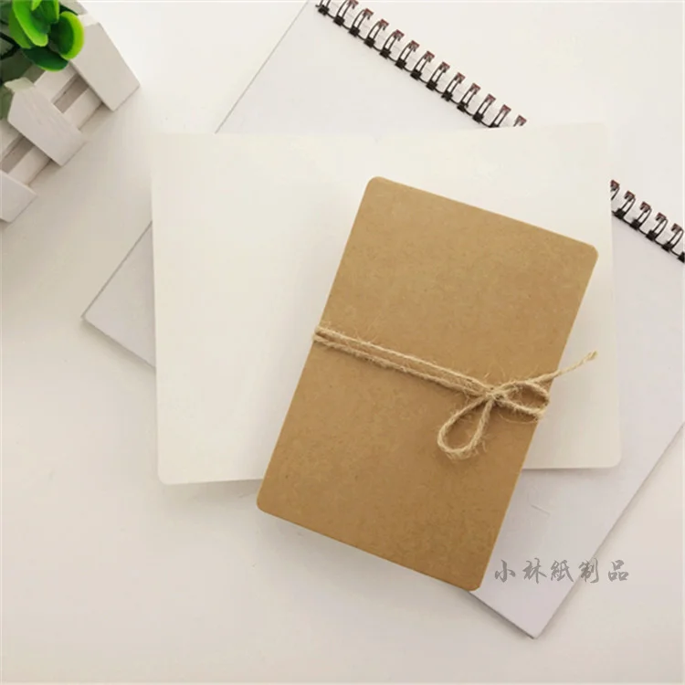 50pcs Kraft Fold Blank Card DIY Word Card Graffiti Invitation Commemorative  Message Card Printable