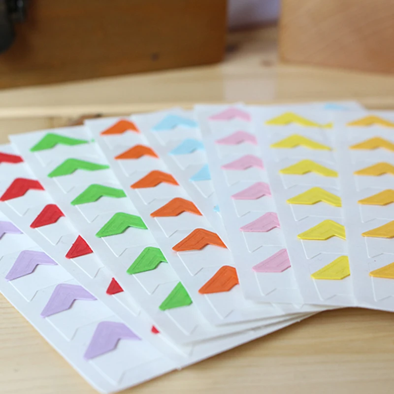 24 Pcs/Lot DIY Candy Colors Corner Cute Paper Stickers For Photo Album Excellent Handwork Frame Albums Decoration Scrapbooking