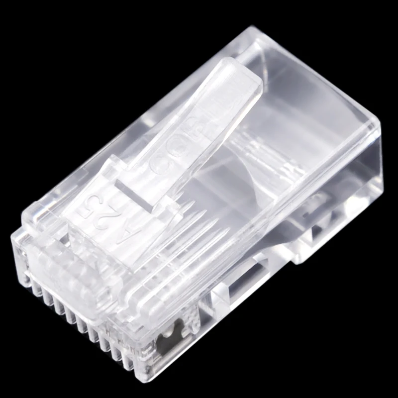 30pcs 10P10C RJ45 RJ48 RJ50 Cat5E UTP Ethernet Connector Network Modular Crystal Plug 10-Pin Network Cable Connector