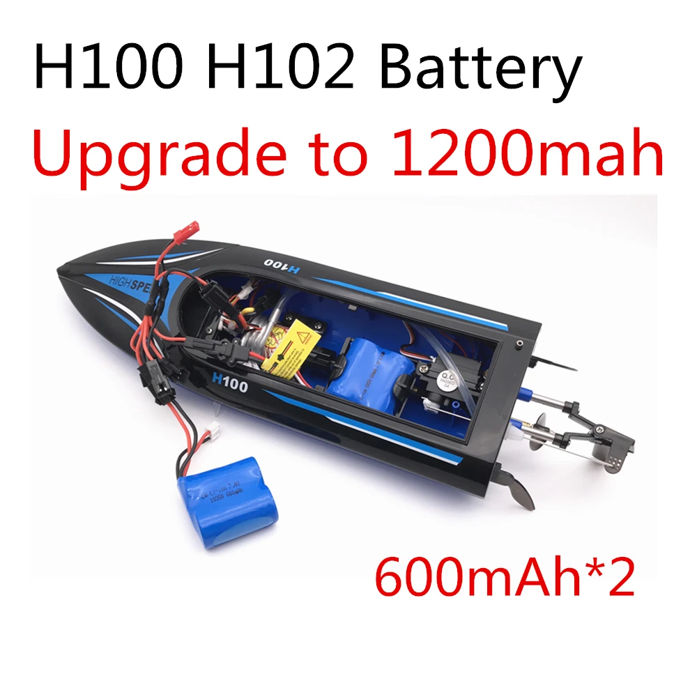Batería de iones de litio de alta velocidad, mejora a 1800mah en paralelo, 7,4 v, 600mAh, para barco a control remoto H100 H102, 3 uds.