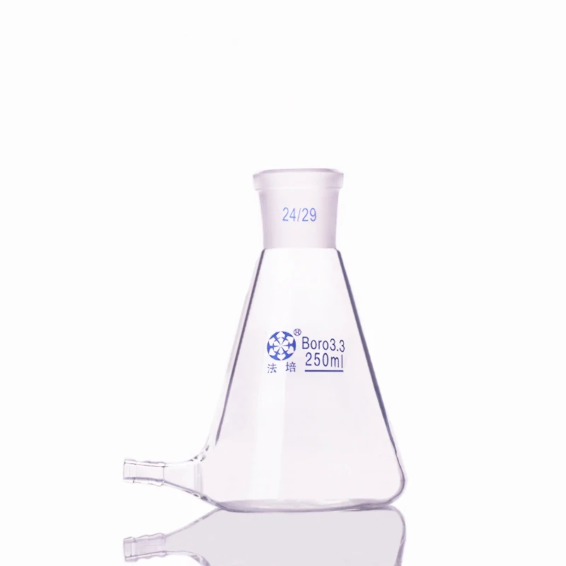 

Filtering flask with Lower tube,Capacity 250ml,Joint 24/29,Triangle flask with tubules,Lower tube conical flask
