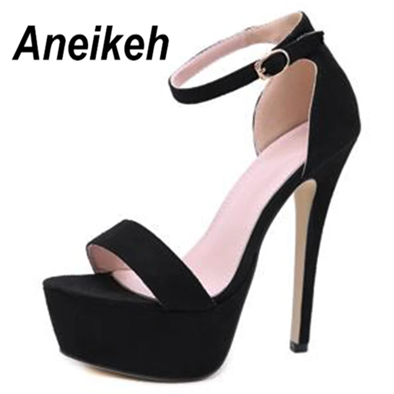 Aneikeh 2024 NEW High Heels Sandals Summer Sexy Ankle Strap Open Toe Party Dress 14CM Platform Gladiator Women Shoes Size 41 42