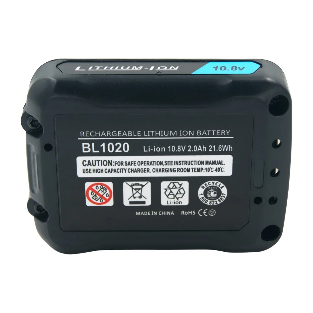 BL1015 10.8V-12V litowo 2000mAhRechargeable bateria do narzędzi Makita elektronarzędzia BL1020B BL1021 BL1040B BL1041B DF031D DF331D HP331D