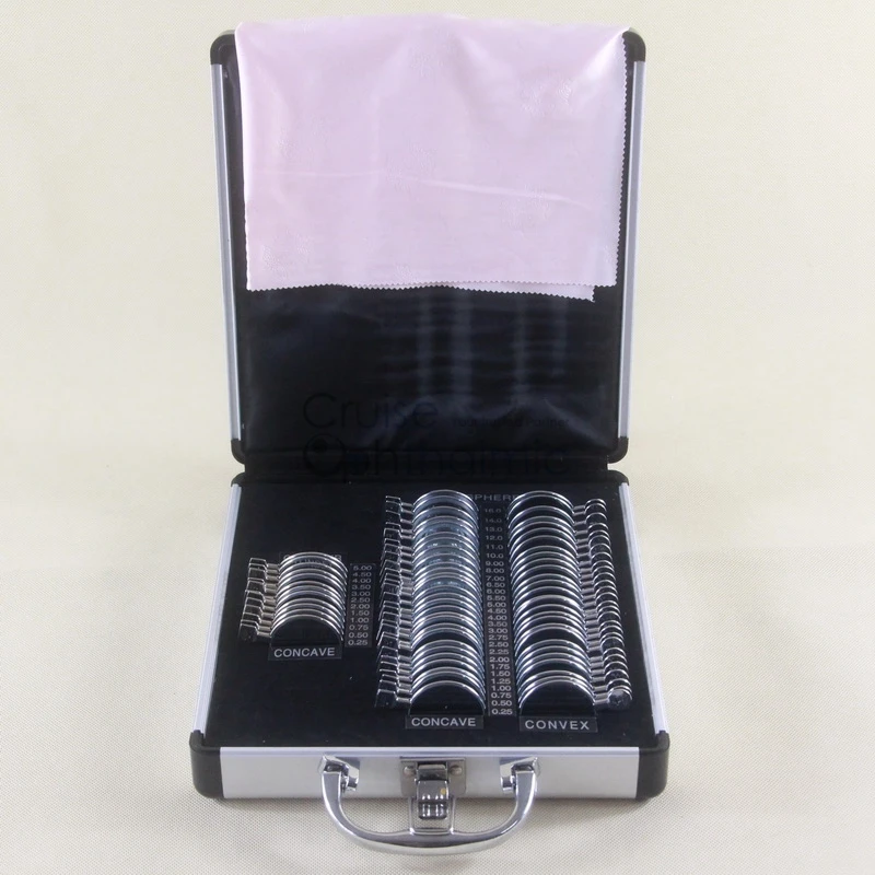 Optometric Trial Lens Grupo 68 Pcs 36 mm Aro de Metal Brilhante Estojo de Alumínio Navio da Polônia Mt68-a1 a1