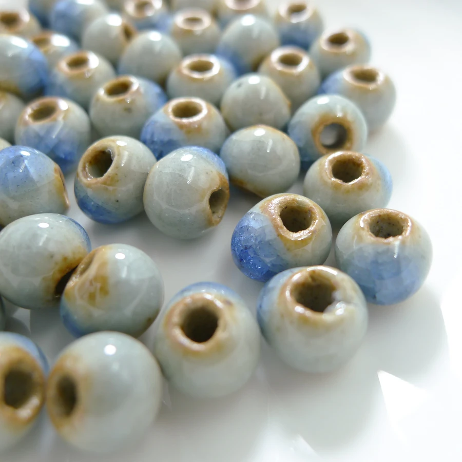 8# 100pcs China Ceramic Beads  Ceramics China Procelain Bead For Jewelry Making 8mm  Beads #A410B