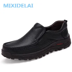 MIXIDELAI-zapatos de vestir de cuero italiano para hombre, mocasines formales de piel auténtica, marca de lujo, talla grande 38-48