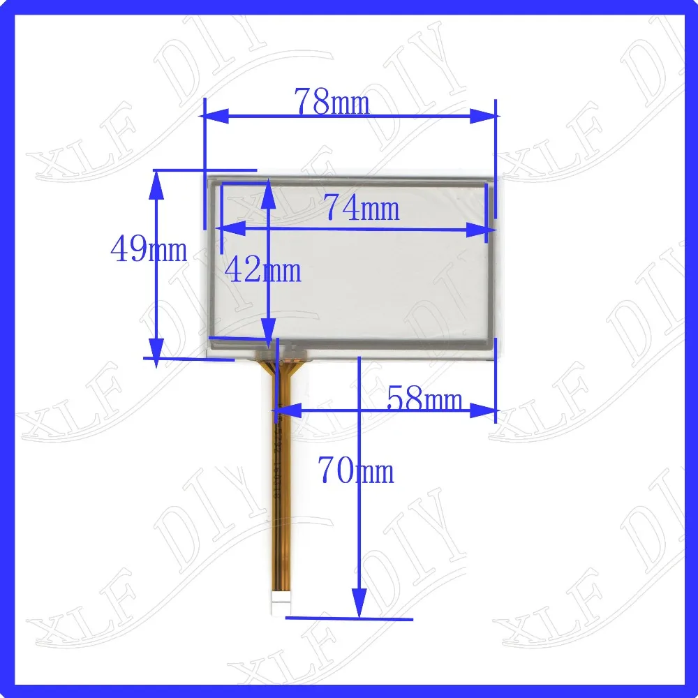 

ZhiYuSun 5PCS/Lot KDT-5792 3.5 inch TOUCH Screen panels 78mm*49mm for GPS or commercial use post 78*49 Resistance Screen