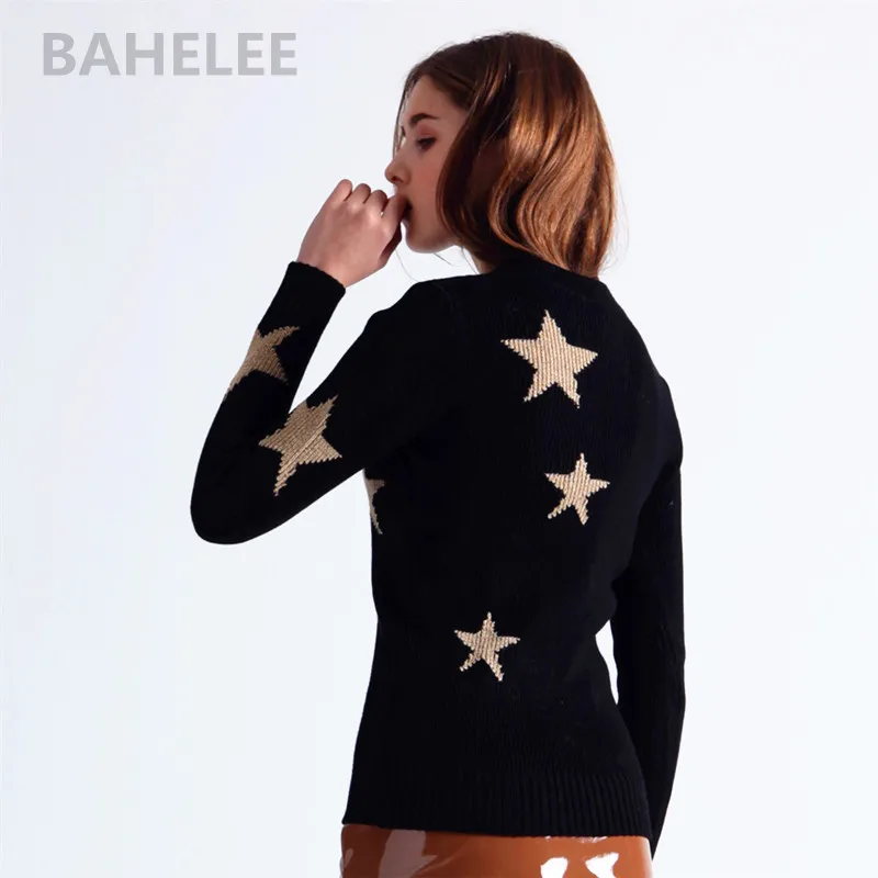 BAHTLEE-Women's Mohair Knitted Pullovers, O-Neck, Hollowing Out Sweater, Long Sleeves, Wool Jumper, Lazy Style, Spring, Autumn