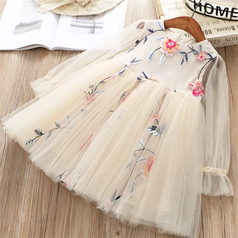 2-7 years High quality girl dress 2019 spring new fashion casual lace Chiffon flower kid children clothing girl princess dress