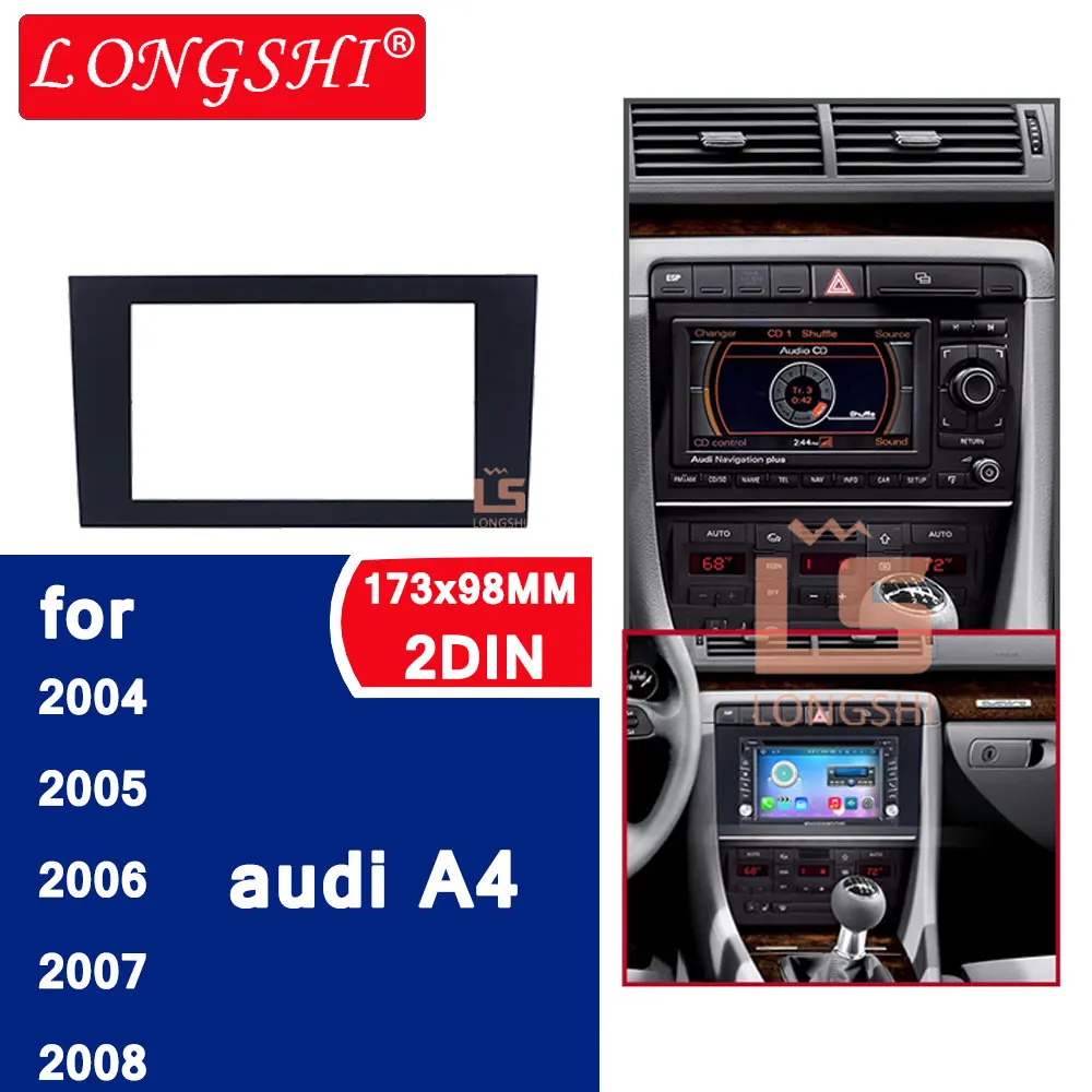 

1DIN Car Radio Fascia for 2004 2005 2006 2007 2008 Audi A4 1din Autostereo Panel kit Audio Frame Trim Bezel 173*98mm 6inch 1din