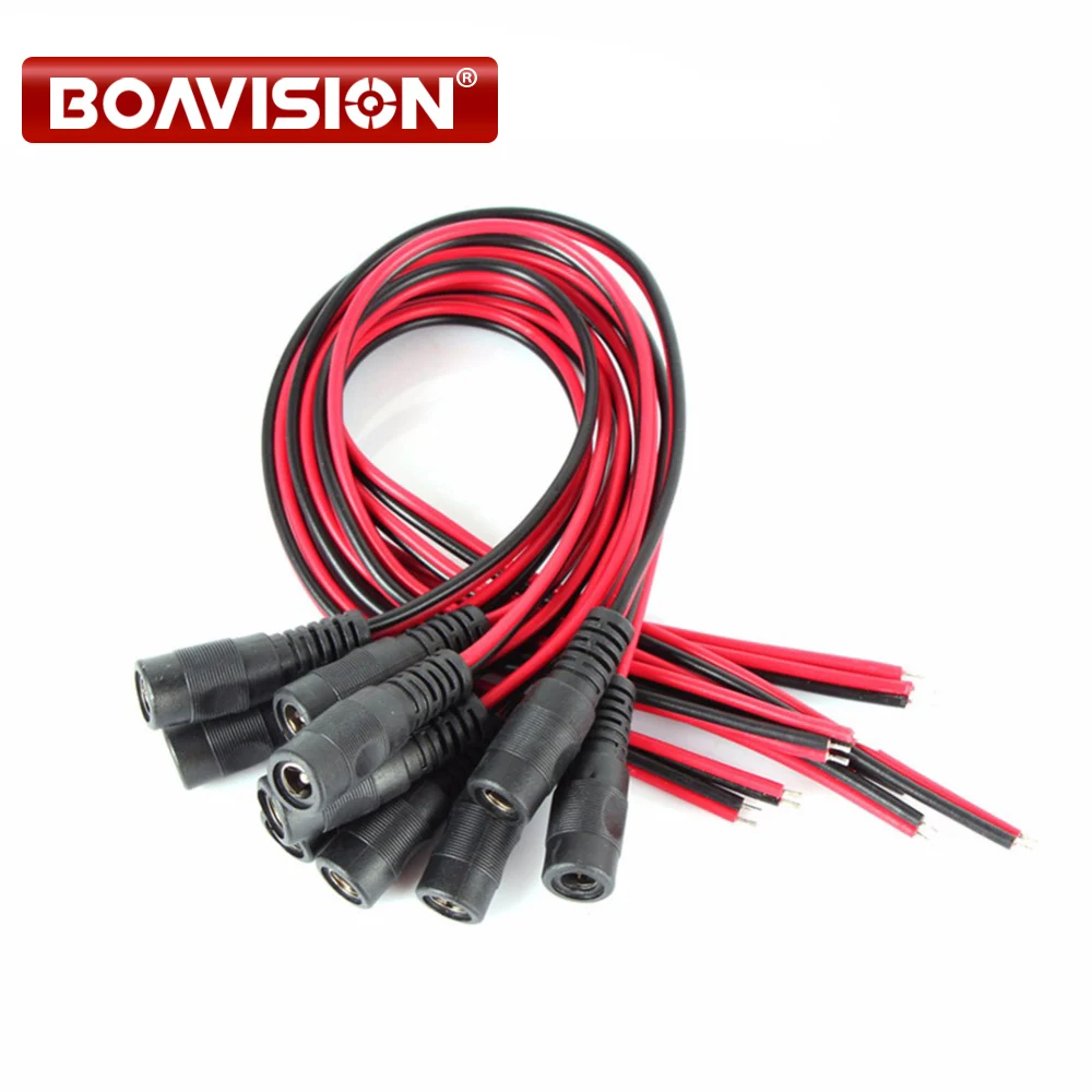 conector femea de 12v dc para camera de seguranca 10 100 pecas 5521 mm dc conector de cabo rabo de porco para cctv camera de seguranca boavtv 01