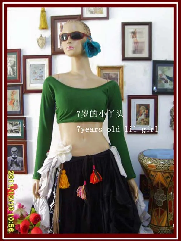 Lycra Cotton Belly Dance Long Sleeve Top Tribal Costume AS30- 35