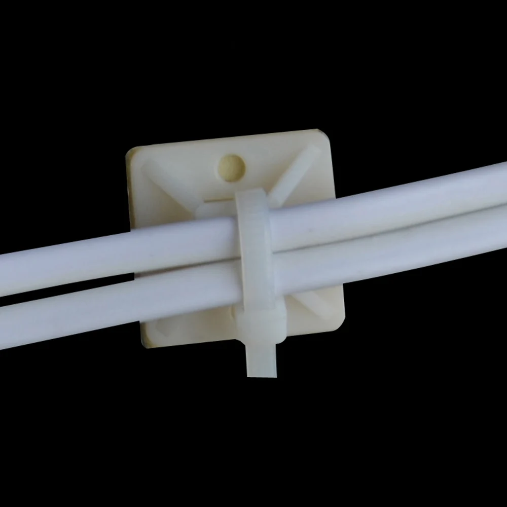 Self Adhesive Cable Wire Zip Tie Mounts 100PCS White Cable Base tie Mounts 20mmX20mm green blue Wall Holder Fixing Seat Clamps