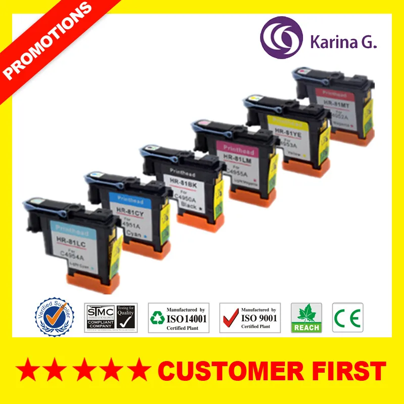 (6 pieces/lot) Remanufactured 81 Print Head For HP81 for HP Design Jet 5000 5500PS printer