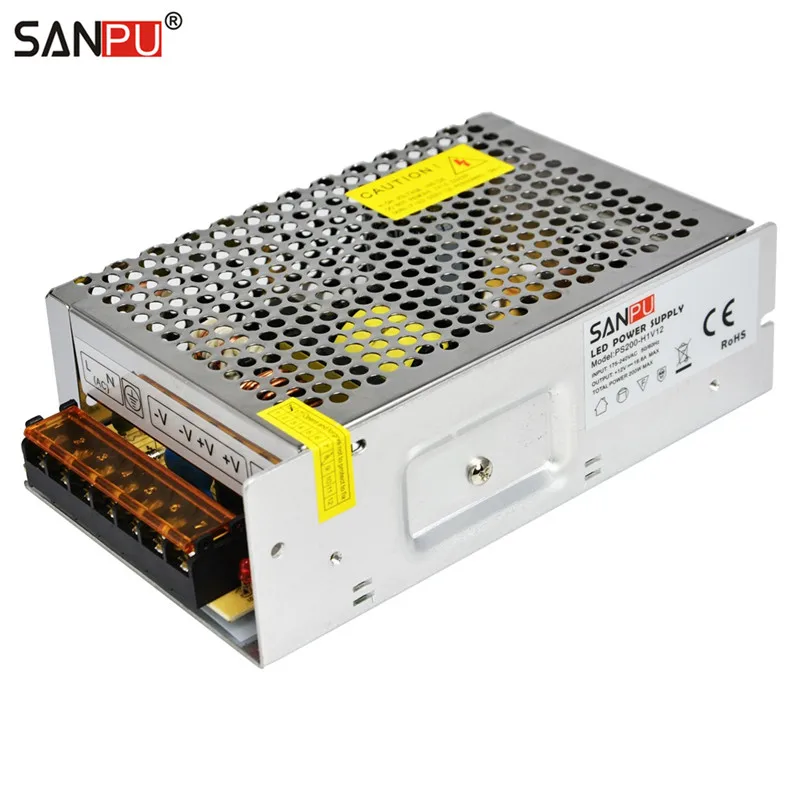 SANPU SMPS 12v 200w LED Switching Power Supply 16a Constant Voltage Driver 220v 110v ac dc Lighting Transformer for LEDs Strips