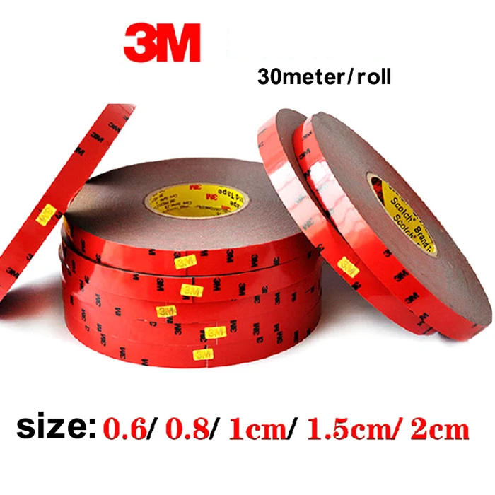 

30M x 6MM 8MM 10MM 15MM 20MM AUTO ACRYLIC FOAM DOUBLE SIDED ATTACHMENT ADHESIVE TAPE HIGH QUALITY