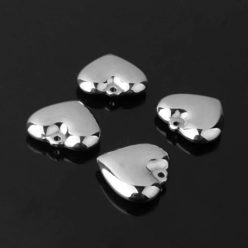 Wholesale Stainless Steel Lovers Heart Charms Drops Pendant For Make Necklace Jewelry Making DIY Findings Bracelet 20 Pcs/Lot