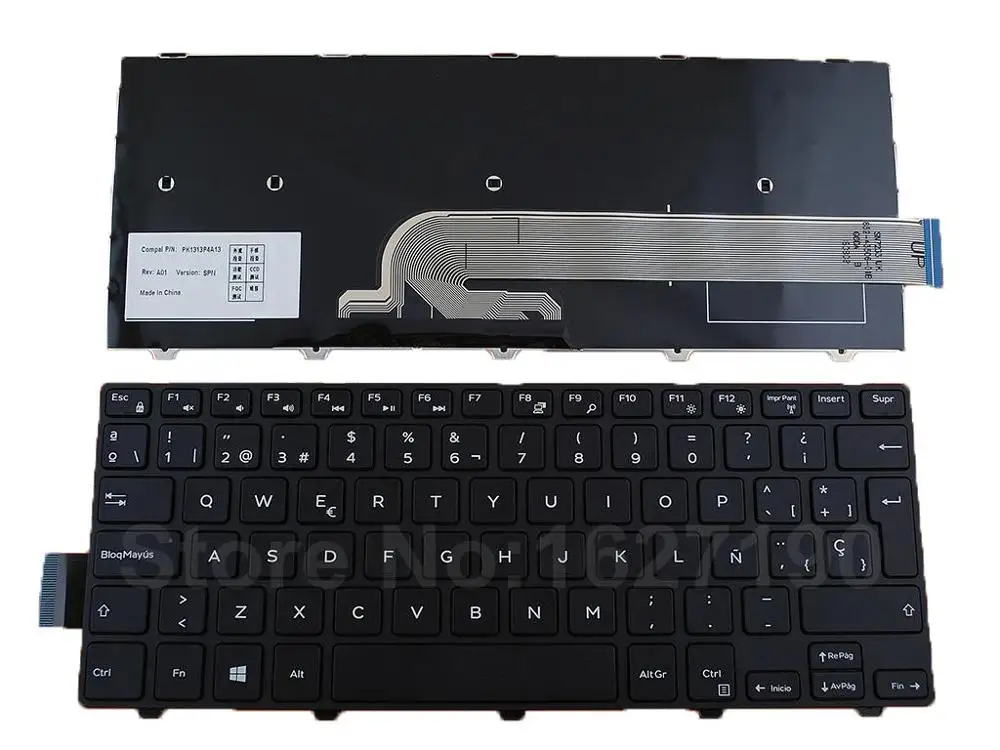 

SP/Spanish Keyboard for DELL Inspiron 14-3000 5447 5442 5445 7447 Series BLACK FRAME BLACK Win8