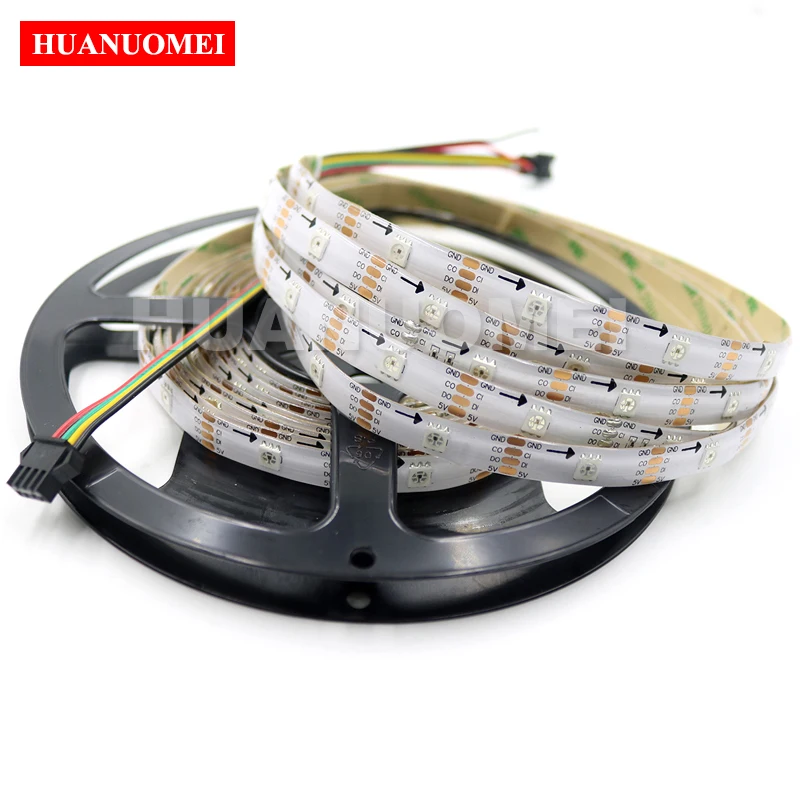 5V 48LEDs/m APA102 Digital Pixel RGB LED Strip 5050 SMD Addreaable Flexible Tape Ribbon Backlight Tape Lights Decoration TV Lamp