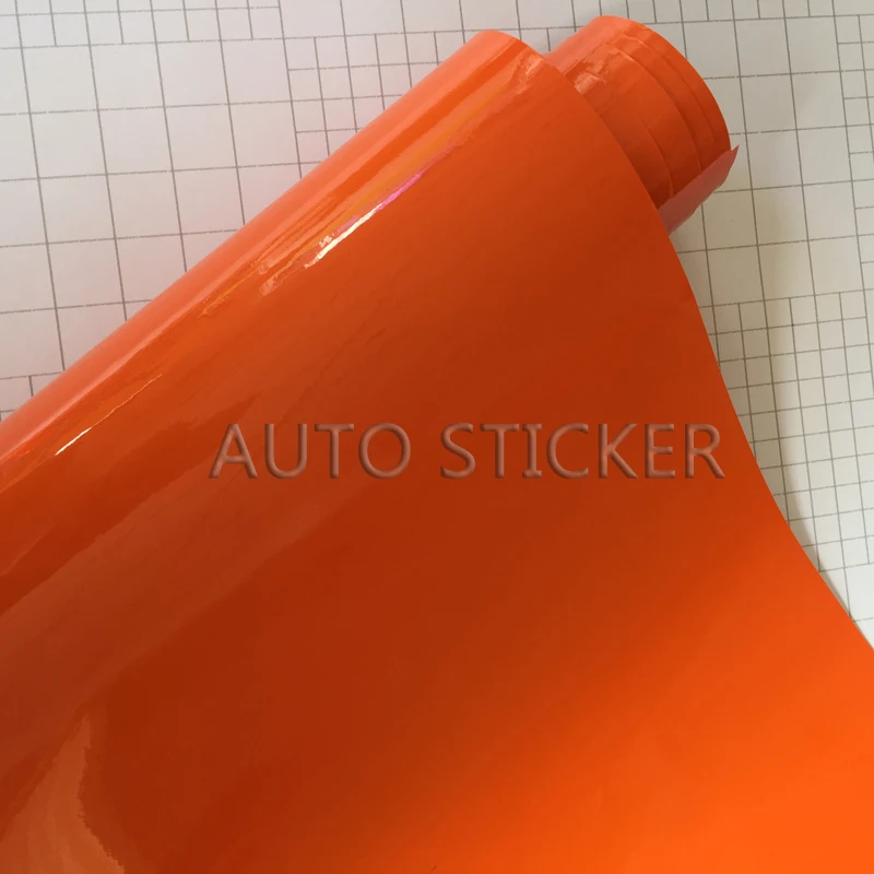 10/20/30/40/50X152CM Orange Glossy Vinyl Film Sticker Blue Green Gray Gloss Wrap Foil Decal Car Motorcycle Bike Scooter Wrapping