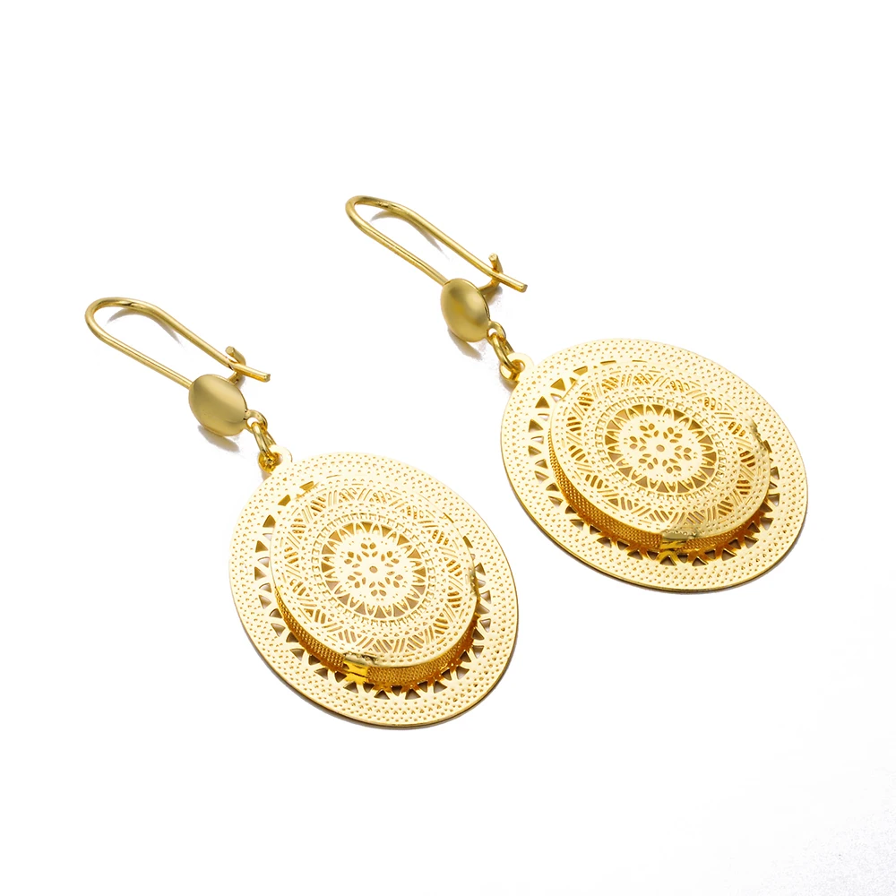 Classic Water Drop Gold Color Earrings For Women Men Ethiopian Jewelry Nigeria,Congo,Arab Lover Gifts E53