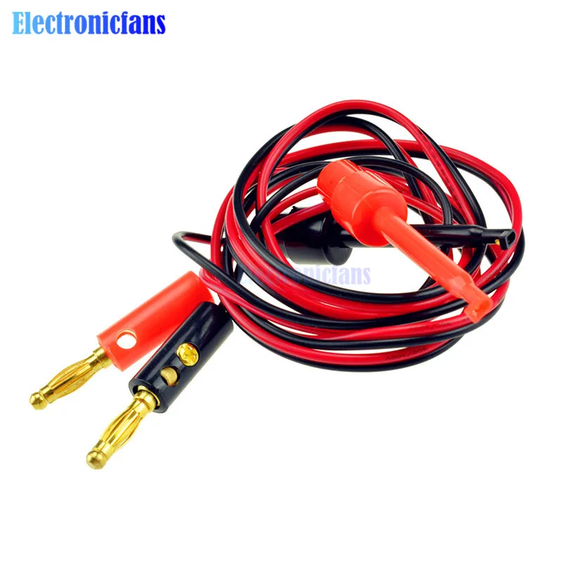 1 Pair Small Test Hook Clip to Banana Plug for Multimeter Test Lead Cable