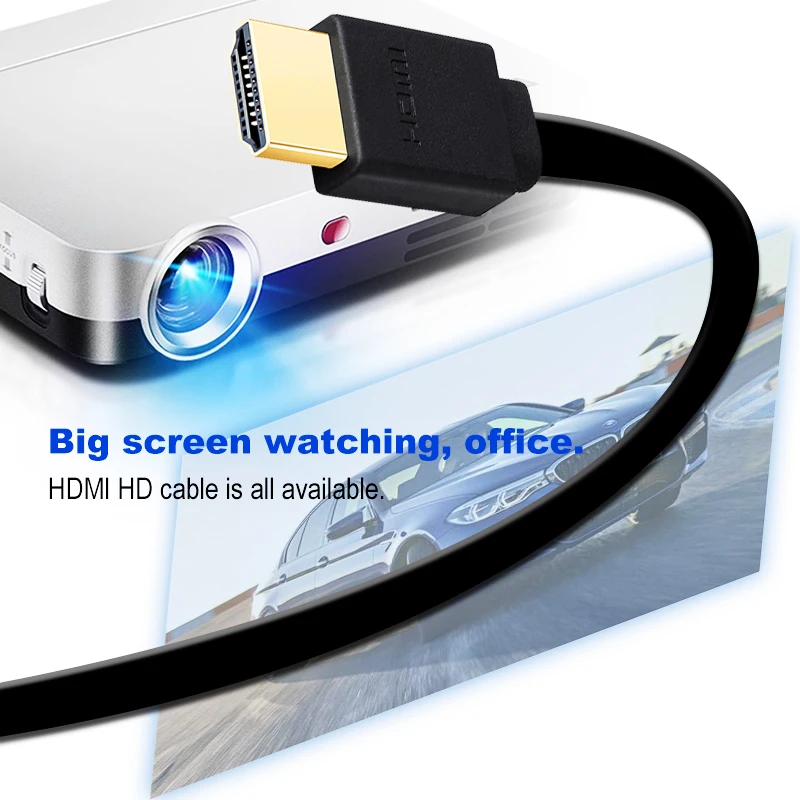 Shuliancable-كابل hdmi مسطح مطلي بالذهب ، موزع 2.0 ، لكابل إيثرنت ثلاثي الأبعاد 1080 بكسل لجهاز فك التشفير PS3 TV DVD Xbox