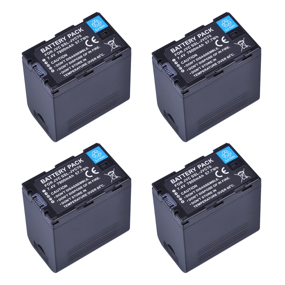 

4Pc SSL-JVC70 SSL JVC70 Li-ion Battery with USB Output port for JVC GY-HM600 GY-HM650 GY-LS300 GY-HMQ10 Camcorders