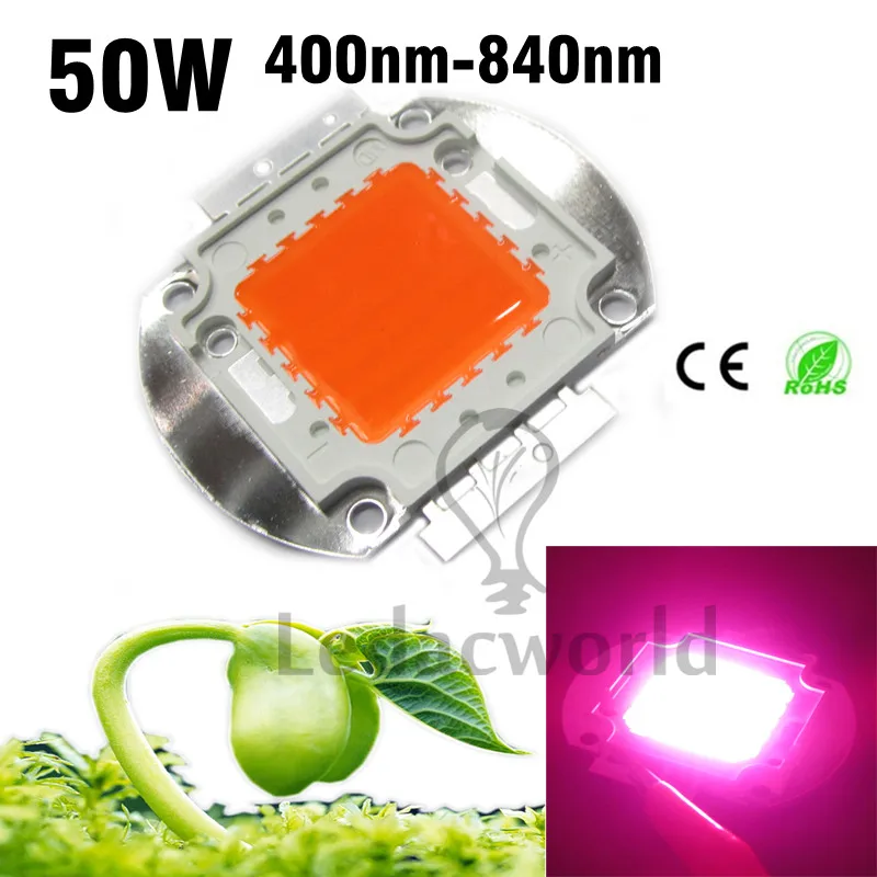 

1pcs 50W LED Plant Grow Light 400nm-840nm Full Spectrum High Power LED Epistar Chip